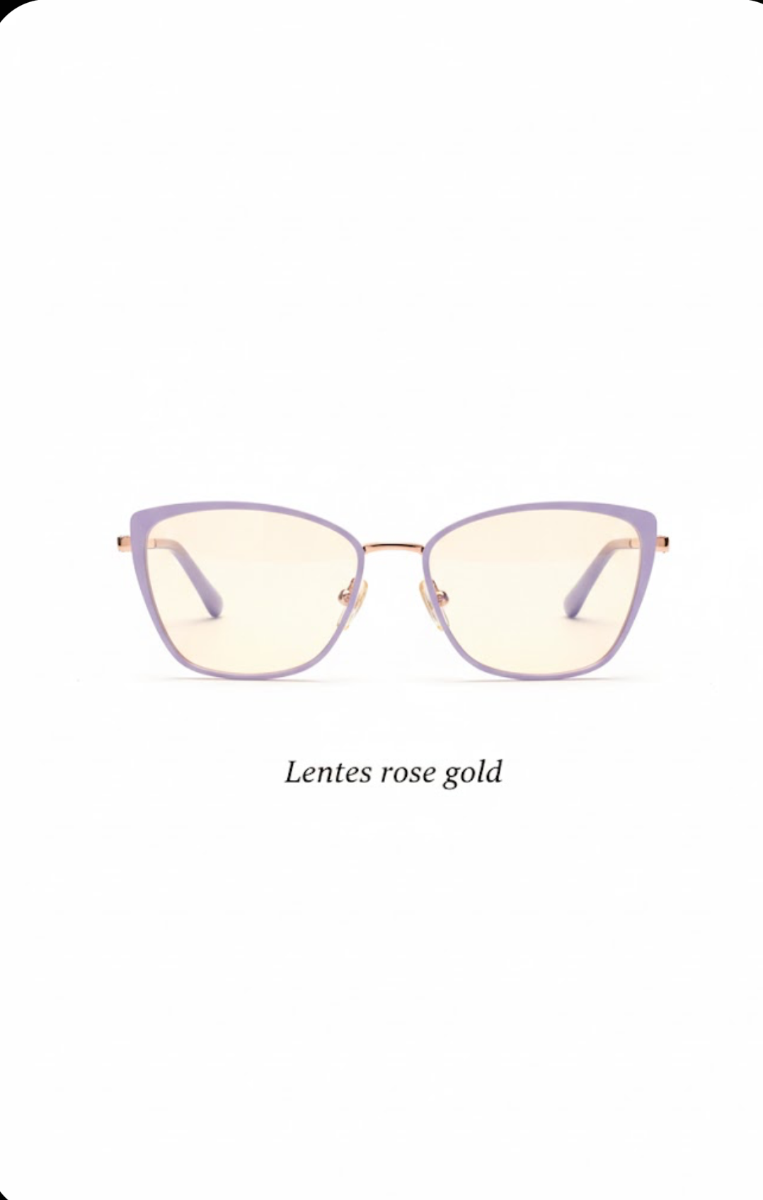 Lentes rose gold